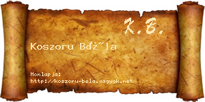 Koszoru Béla névjegykártya