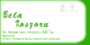 bela koszoru business card